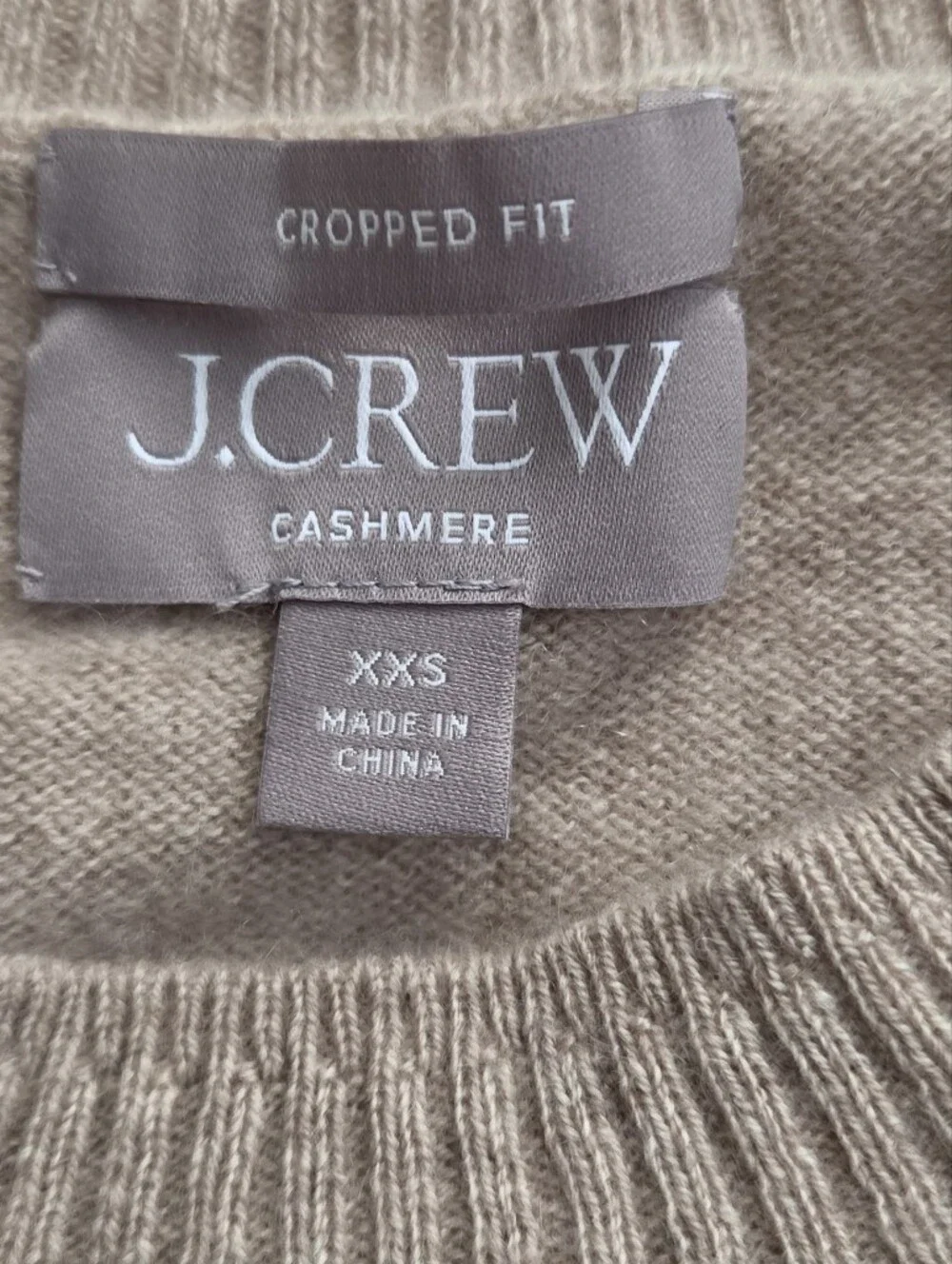 J. Crew Soft Taupe Crewneck Sweater Cashmere